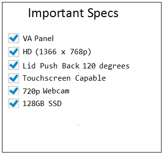 HP 14-DK0731ms important specs form